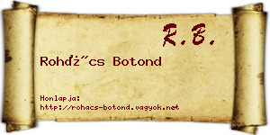 Rohács Botond névjegykártya